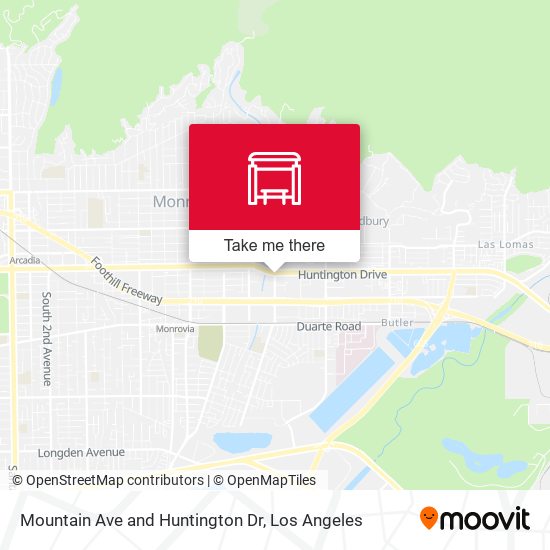 Mountain Ave and Huntington Dr map