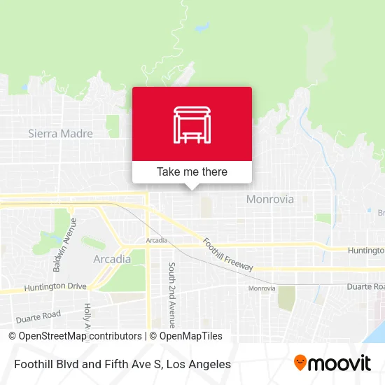 Foothill Blvd and Fifth Ave S map