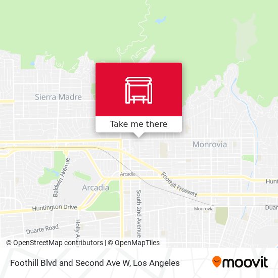 Foothill Blvd and Second Ave W map