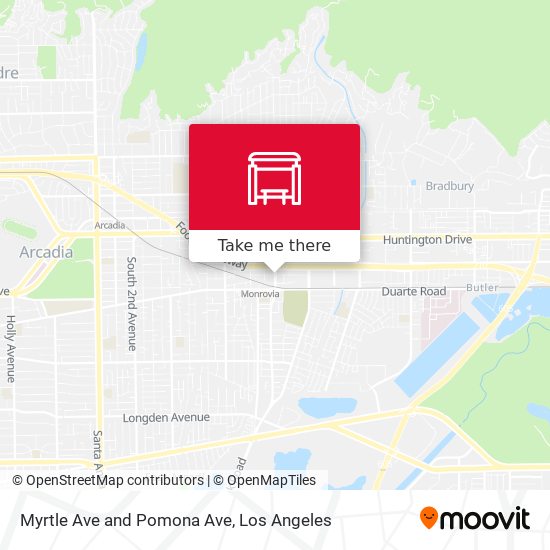 Myrtle Ave and Pomona Ave map