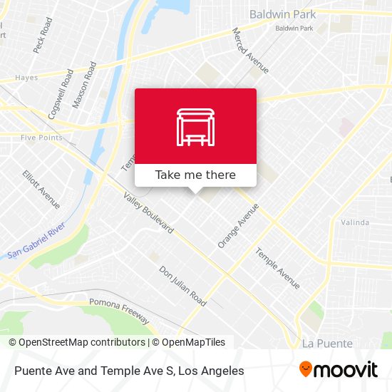 Puente Ave and Temple Ave S map