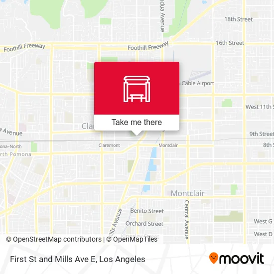 First St and Mills Ave E map