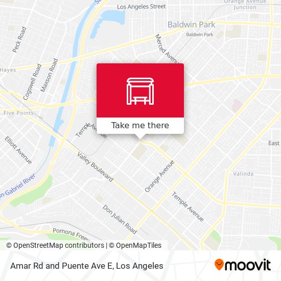 Amar Rd and Puente Ave E map