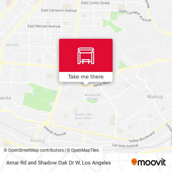 Amar Rd and Shadow Oak Dr W map