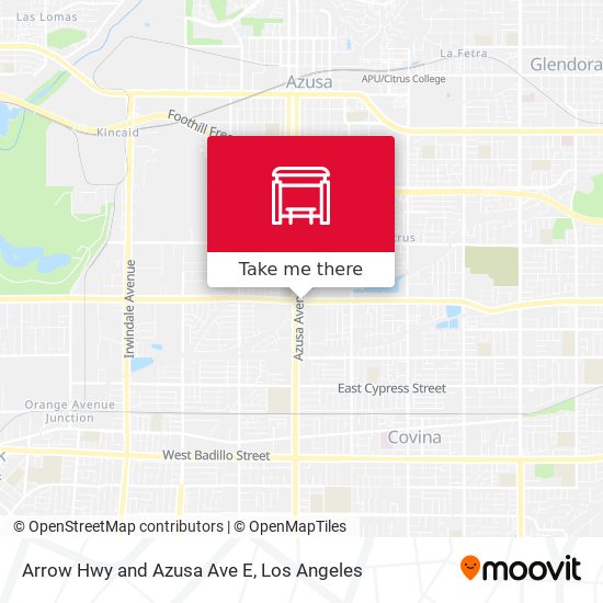 Mapa de Arrow Hwy and Azusa Ave E