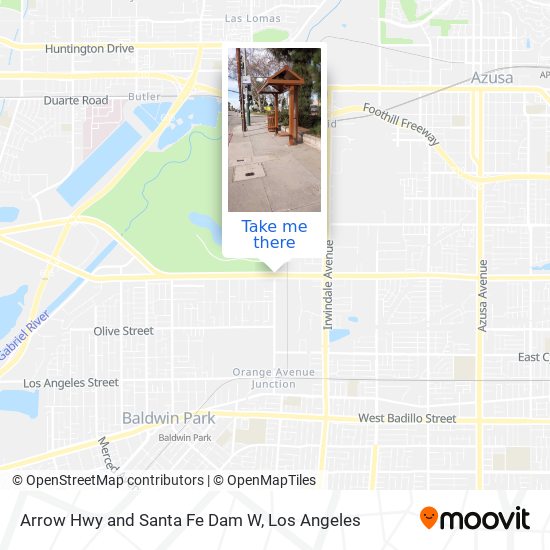Arrow Hwy and Santa Fe Dam W map