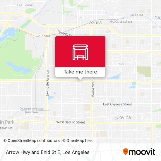 Arrow Hwy and Enid St E map