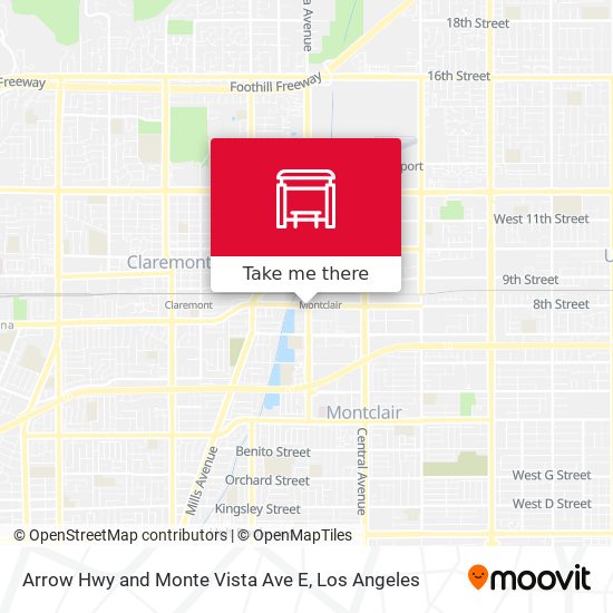 Arrow Hwy and Monte Vista Ave E map