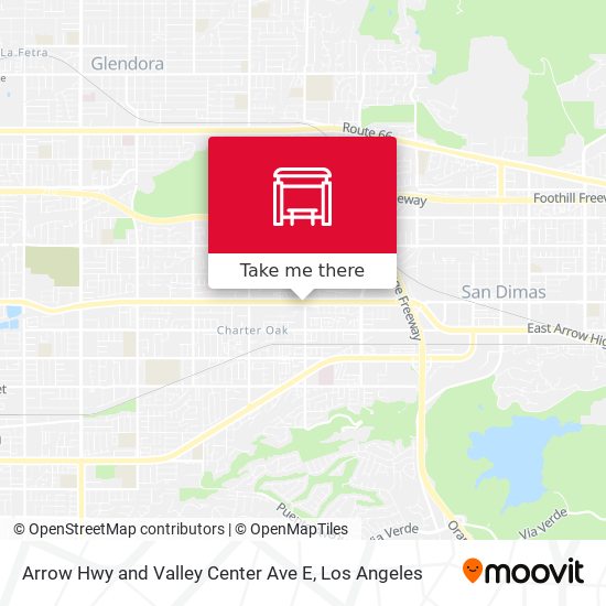 Arrow Hwy and Valley Center Ave E map