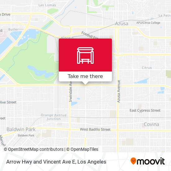 Arrow Hwy and Vincent Ave E map