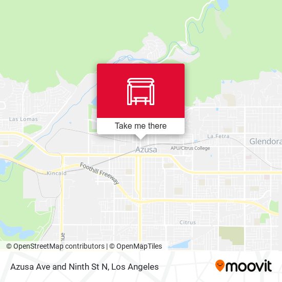 Azusa Ave and Ninth St N map
