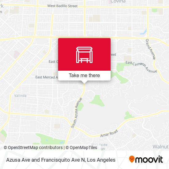 Azusa Ave and Francisquito Ave N map