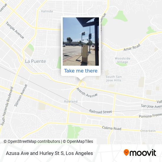 Azusa Ave and Hurley St S map