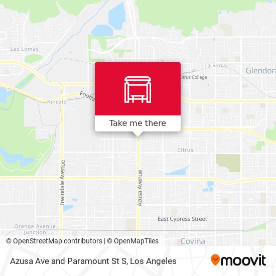 Azusa Ave and Paramount St S map