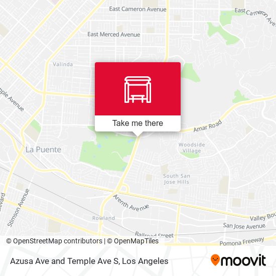 Azusa Ave and Temple Ave S map