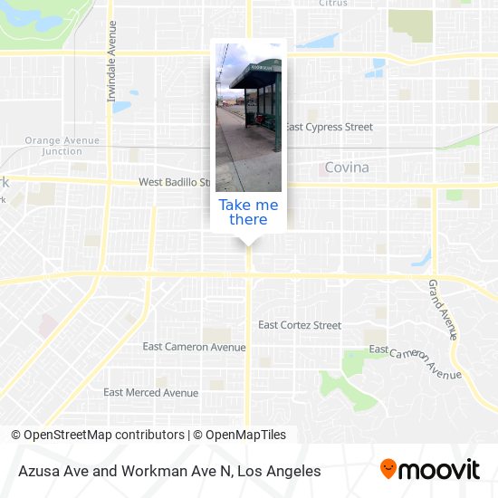 Azusa Ave and Workman Ave N map