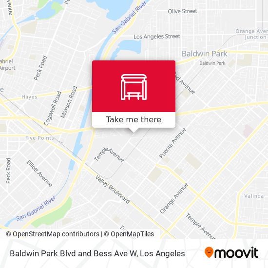 Baldwin Park Blvd and Bess Ave W map