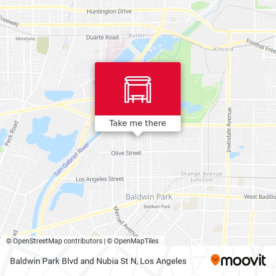 Baldwin Park Blvd and Nubia St N map