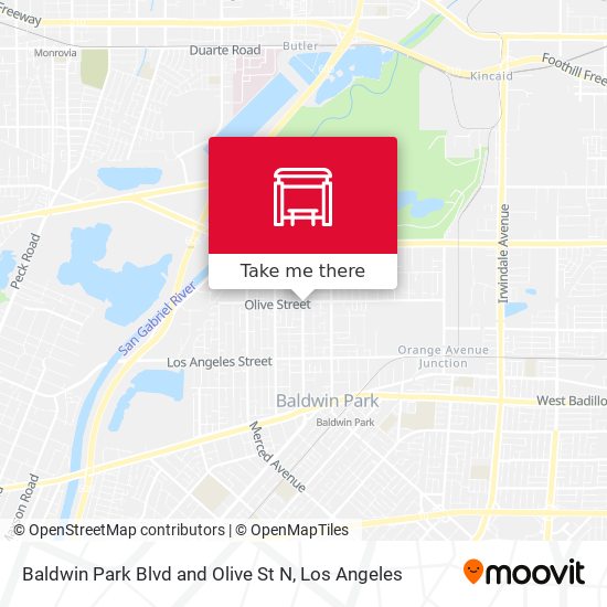Baldwin Park Blvd and Olive St N map