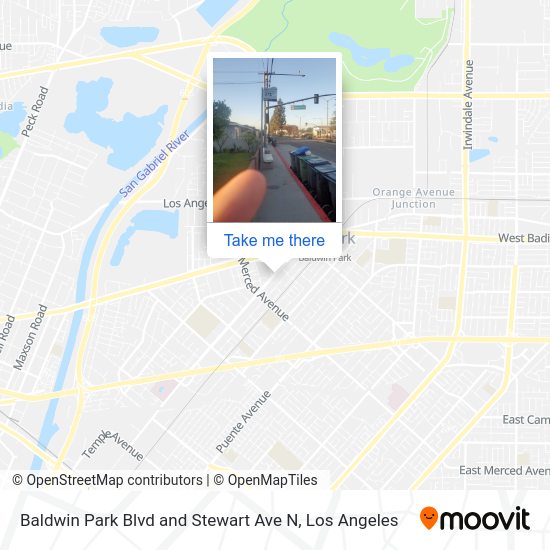 Baldwin Park Blvd and Stewart Ave N map