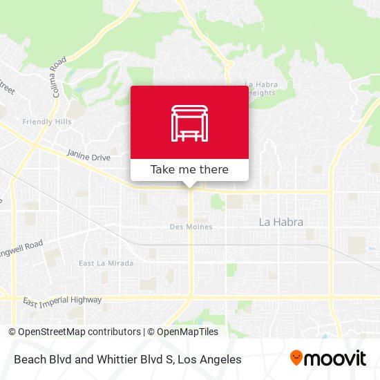 Beach Blvd and Whittier Blvd S map