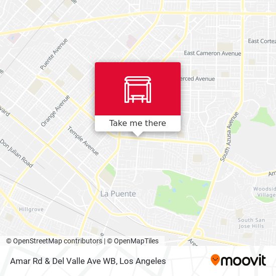 Amar Rd & Del Valle Ave WB map