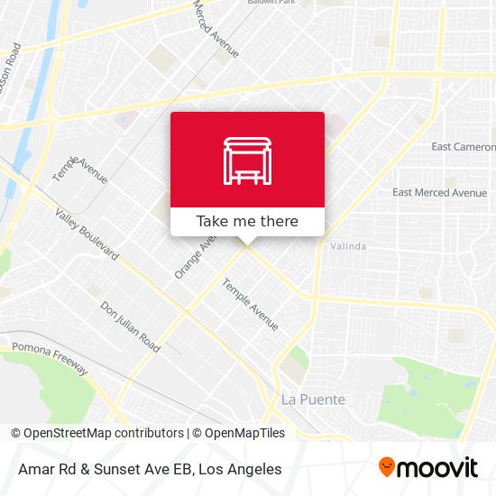 Amar Rd & Sunset Ave EB map