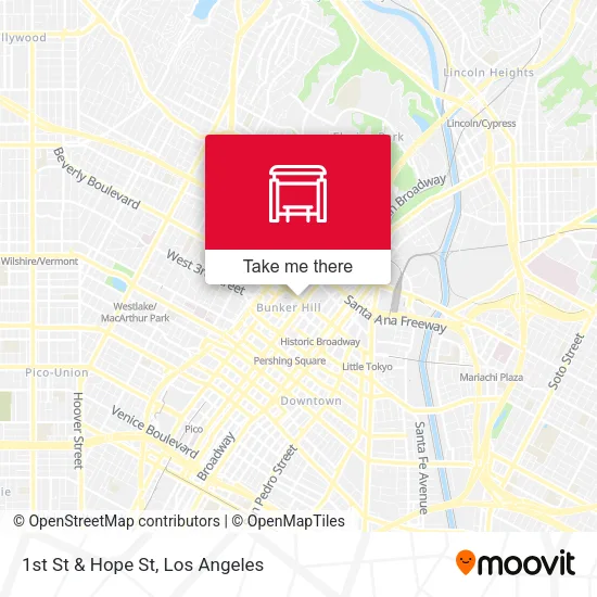 1st St & Hope St map