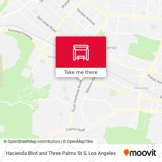 Mapa de Hacienda Blvd and Three Palms St S