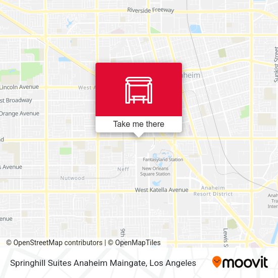 Springhill Suites Anaheim Maingate map