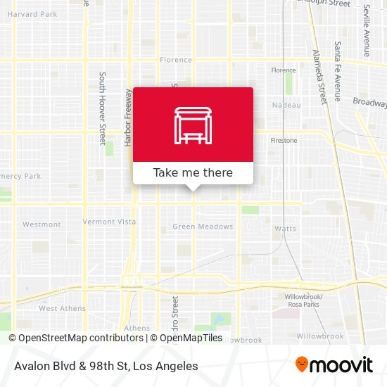 Avalon Blvd & 98th St map
