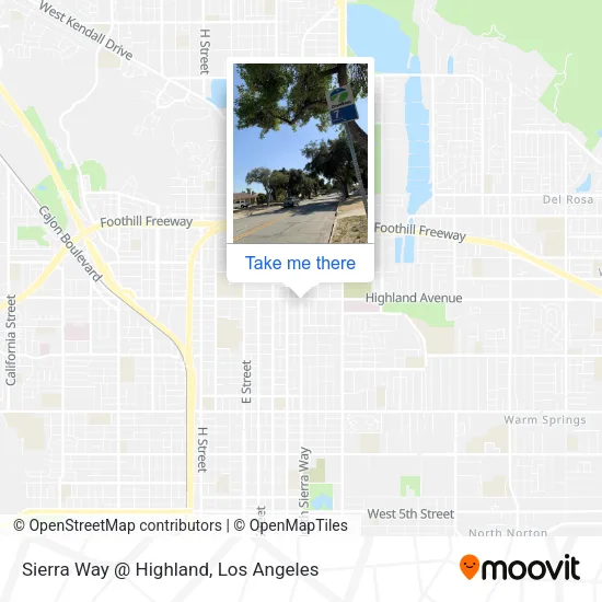 Sierra Way @ Highland map