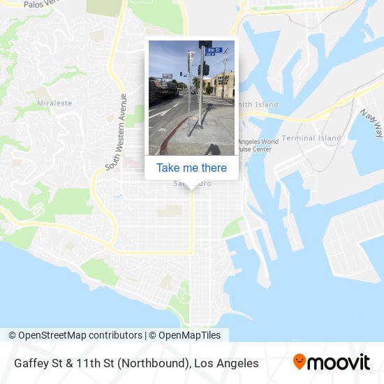Mapa de Gaffey St & 11th St (Northbound)