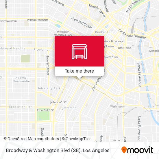 Broadway & Washington Blvd (SB) map