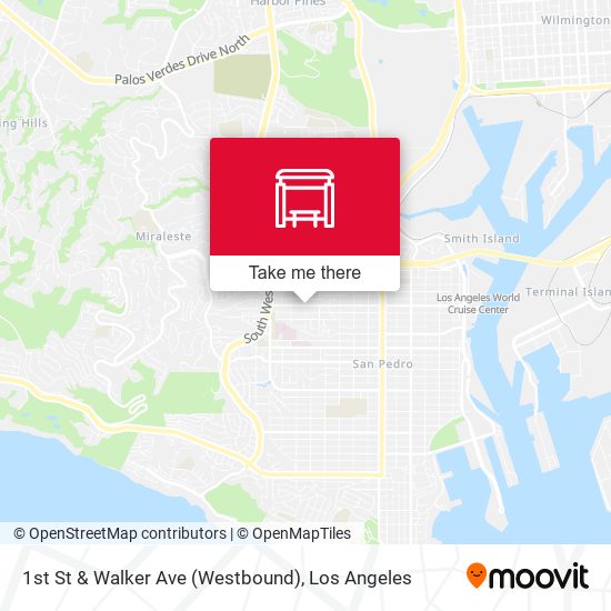 Mapa de 1st St & Walker Ave (Westbound)