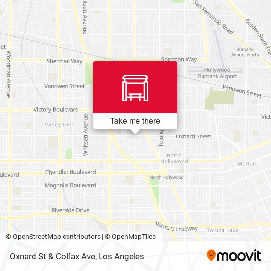 Oxnard St & Colfax Ave map