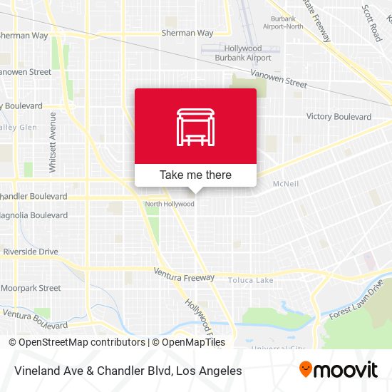 Vineland Ave & Chandler Blvd map