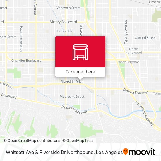 Mapa de Whitsett Ave & Riverside Dr Northbound