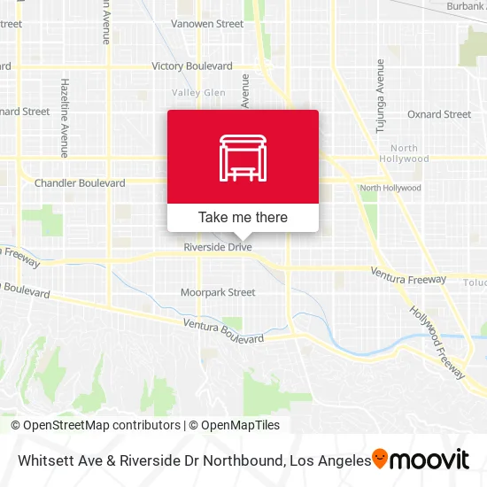 Whitsett Ave & Riverside Dr Northbound map