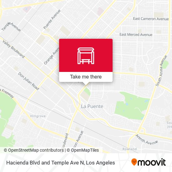 Hacienda Blvd and Temple Ave N map