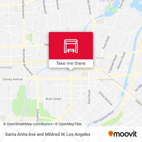Santa Anita Ave and Mildred W map
