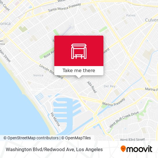 Mapa de Washington Blvd/Redwood Ave
