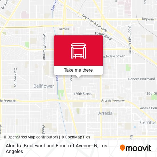 Alondra Boulevard and Elmcroft Avenue- N map