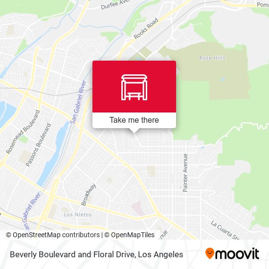 Beverly Boulevard and Floral Drive map