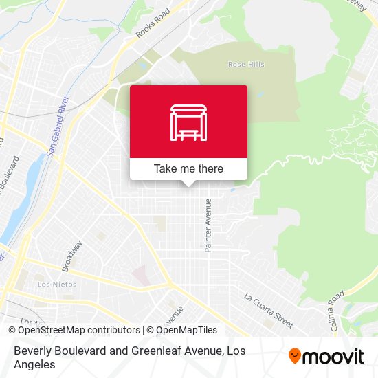 Beverly Boulevard and Greenleaf Avenue map