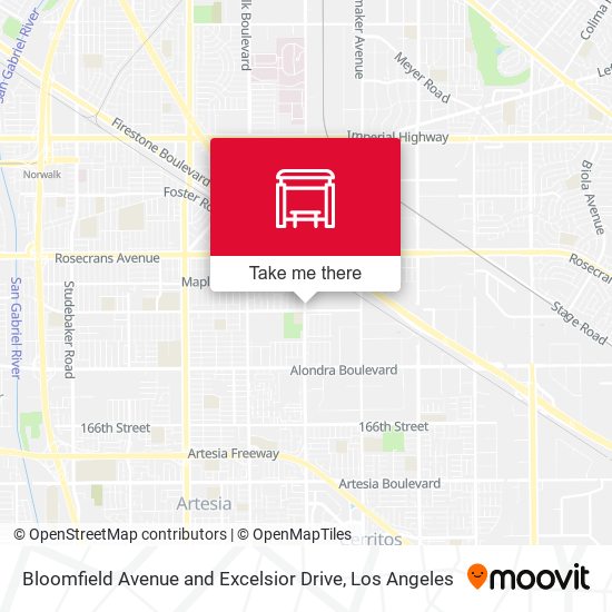 Bloomfield Avenue and Excelsior Drive map