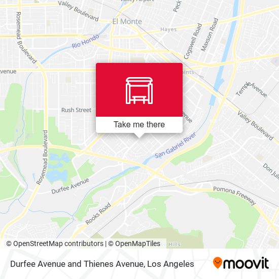 Durfee Avenue and Thienes Avenue map