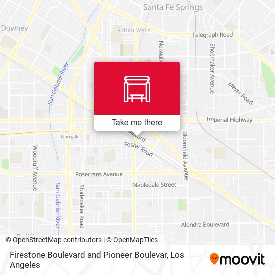 Firestone Boulevard and Pioneer Boulevar map