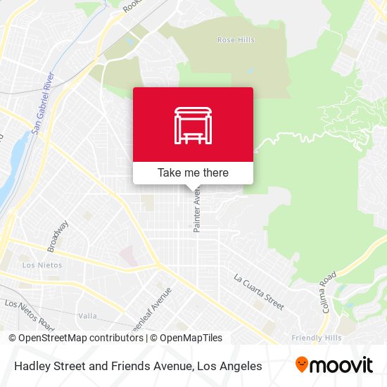 Hadley Street and Friends Avenue map