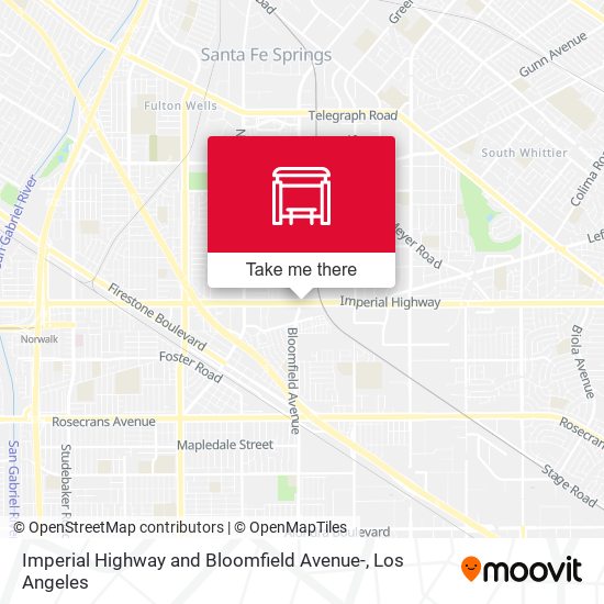 Imperial Highway and Bloomfield Avenue- map